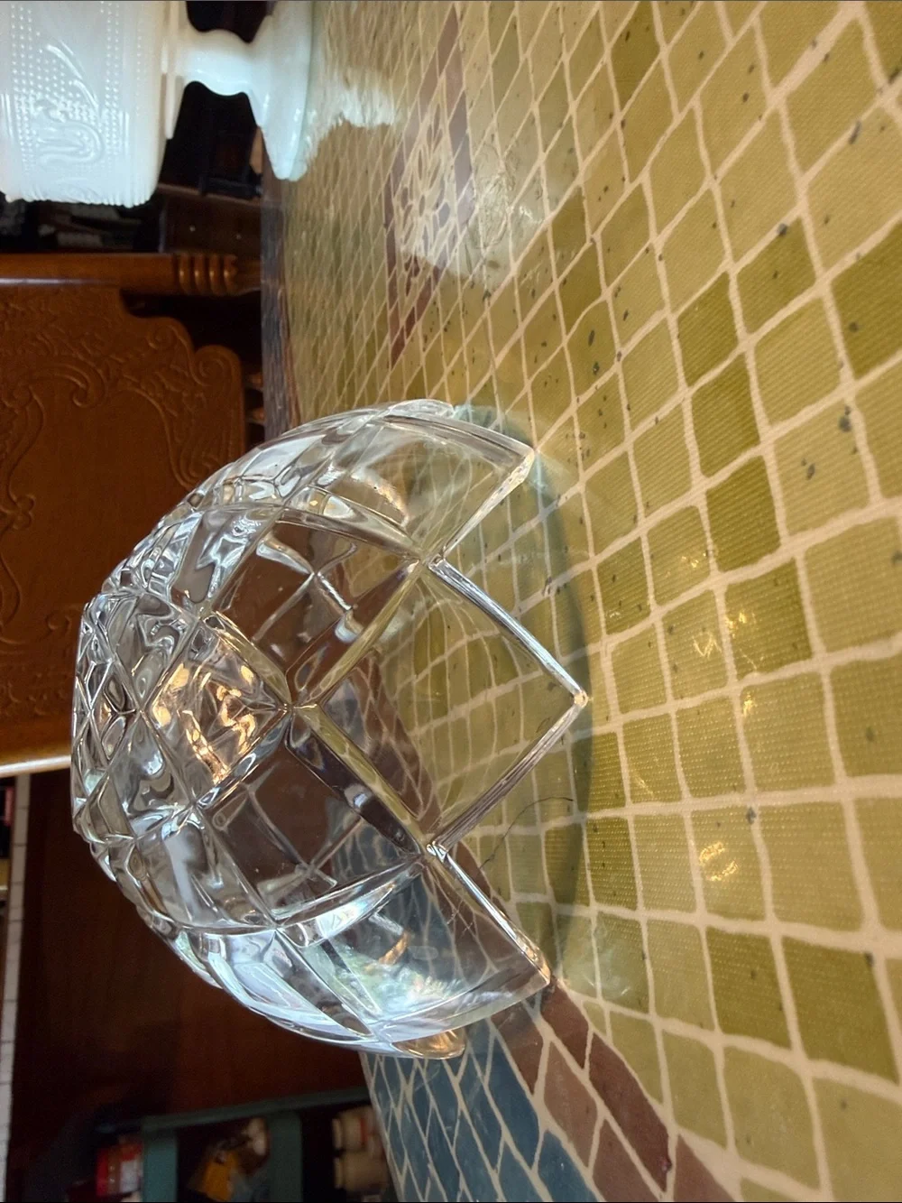 Vintage Mikasa Royal Crown Lead Crystal Lotus Bowl Centerpiece